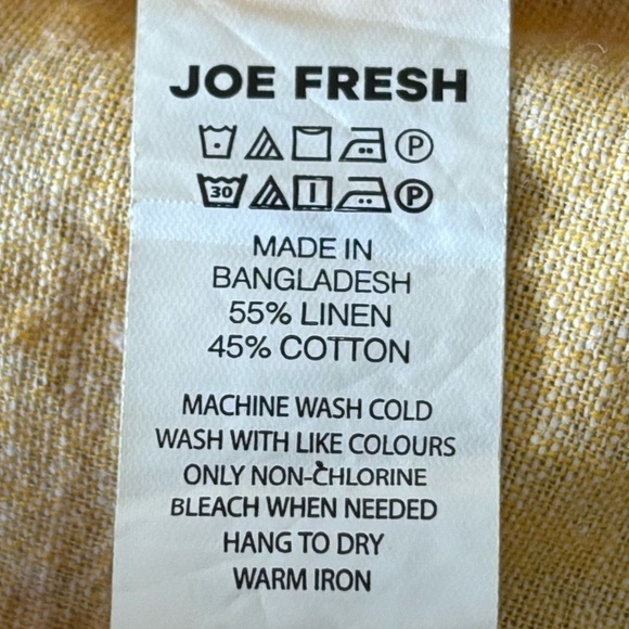 Linen Cotton Button Front A-Line Pin Up Rockabilly Full Midi Skirt Yellow Sz 12 - Picture 8 of 10